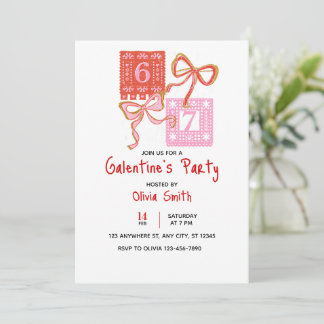 Invitation 67 preppy Galentine’s Day invitation, coquette