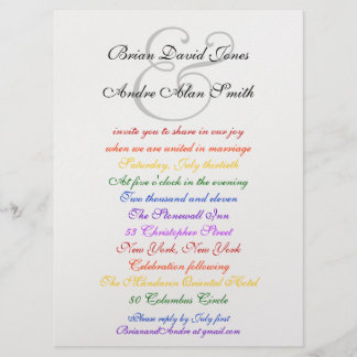 Invitation 6,5 x 8,75 fierté gaie de l'arc-en-ciel LGBT de