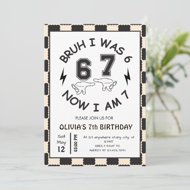 Invitation 6 7 Mème 7e Anniversaire Rtro (Debout devant)