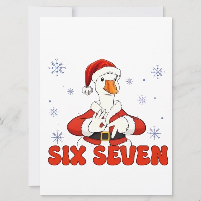 Invitation 6 7 Six Seven Main Génération Z Alpha Oie Noël (Devant)