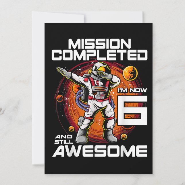 Invitation 6 Anniversaire Astronaut 6 Anniversaire Bir spatia (Devant)