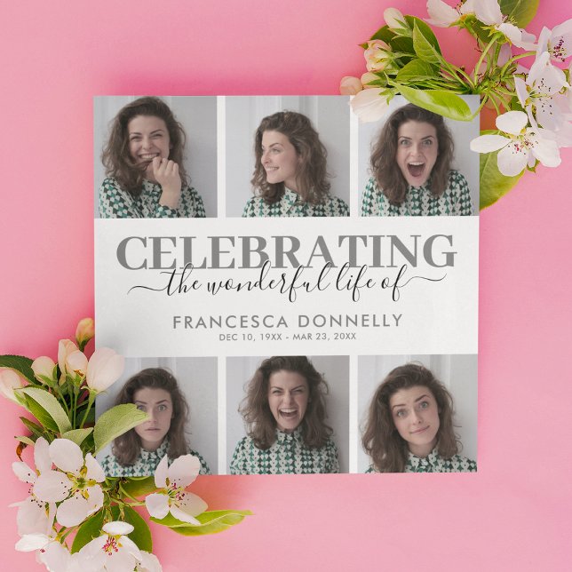 Invitation 6 Photo Mémorial Funéraire (Créateur téléchargé)