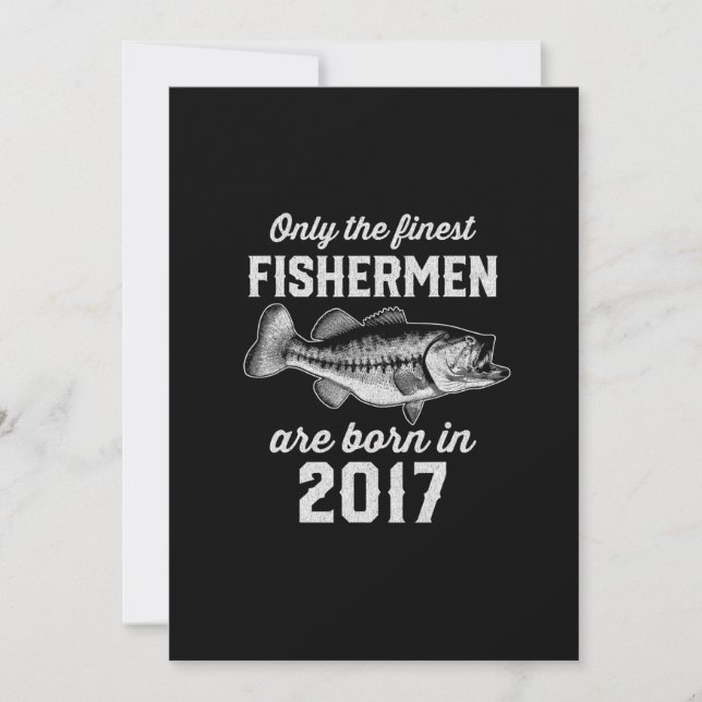 Invitation 6 Year Old Fisherman Fishing 2017 6th Birthday (Devant)