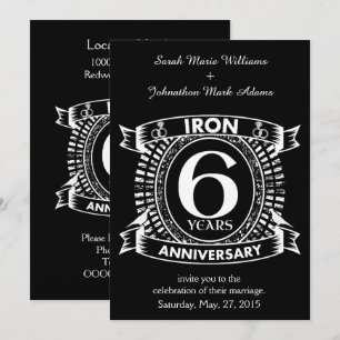 Invitation 6e anniversaire de mariage blason en détresse