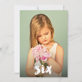 Invitation 6e anniversaire garçons filles nombre six superpos