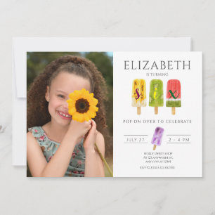 Invitation 6e anniversaire Summer popsicice fête de la crème