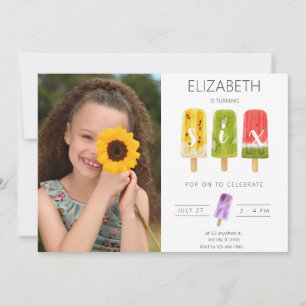 Invitation 6e anniversaire Summer popsicice fête de la crème