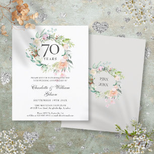 Invitation 70 ans de mariage Budget Roses Garland