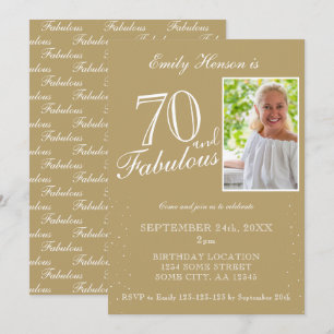 Invitation 70 ans et Fabuleux Élégant Photo Anniversaire