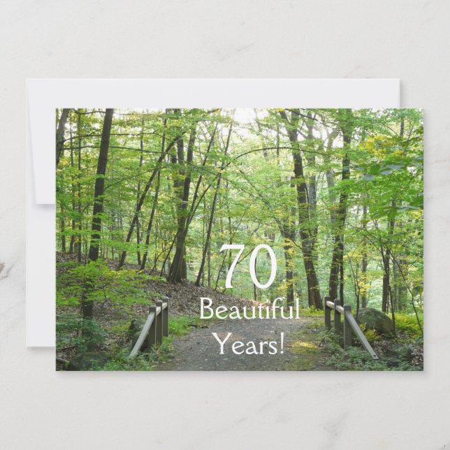 Invitation 70 belles années ! - Anniversaire+Pont de forêt (Devant)