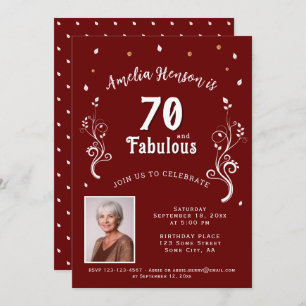 Invitation 70 et fabuleux Foliage Rouge 70e anniversaire Phot