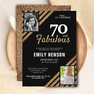 Invitation 70 et Fabulous Gold Parties scintillant 2 Photo 70