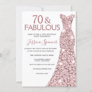 Invitation 70 & Fabulous Rose Gold robe 70e fête d'anniversai