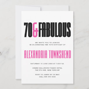 Invitation 70 & Fabulux Typographie Moderne Gras 70e Annivers