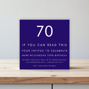 Invitation 70e anniversaire "70" motif moderne Nav