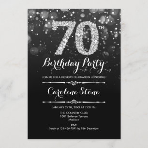 Invitation 70e anniversaire - Argent noir