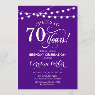 Invitation 70e anniversaire - Blanc pourpre