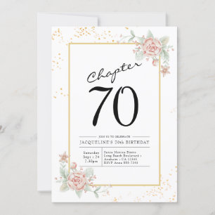 Invitation 70e anniversaire Blush Floral