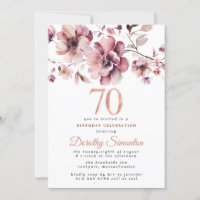 70e anniversaire Bourgogne Dusty Blush rose floral