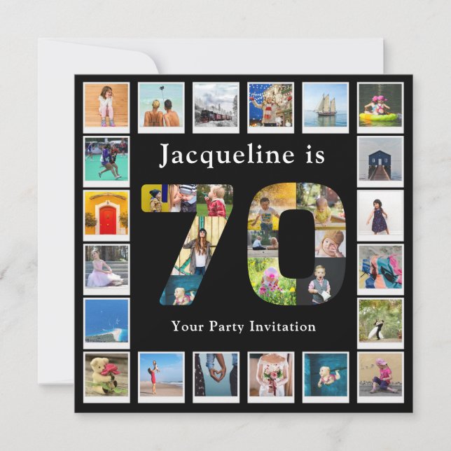 Invitation 70e anniversaire Conception de votre propre photo  (Devant)