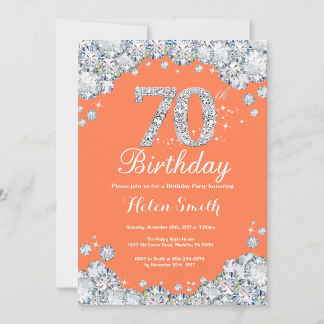 Invitation 70e anniversaire Coral et Diamant d'argent (Devant)