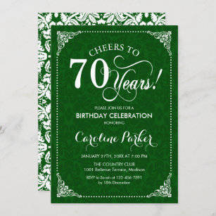 Invitation 70e anniversaire - Damas vert