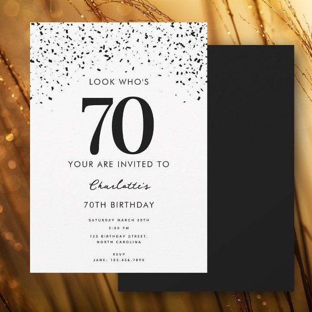 Invitation 70e anniversaire de fête Look Qui est 70 moderne (70th Birthday Party Look Who's 70 Modern Invitation)