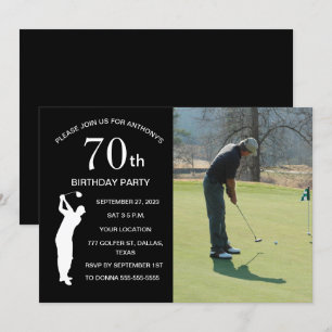 Invitation 70e anniversaire de la fête Golfer Black Park Golf