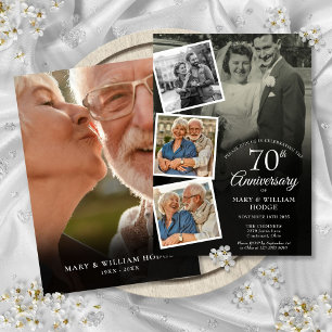 Invitation 70e anniversaire de mariage 5 photos en collage