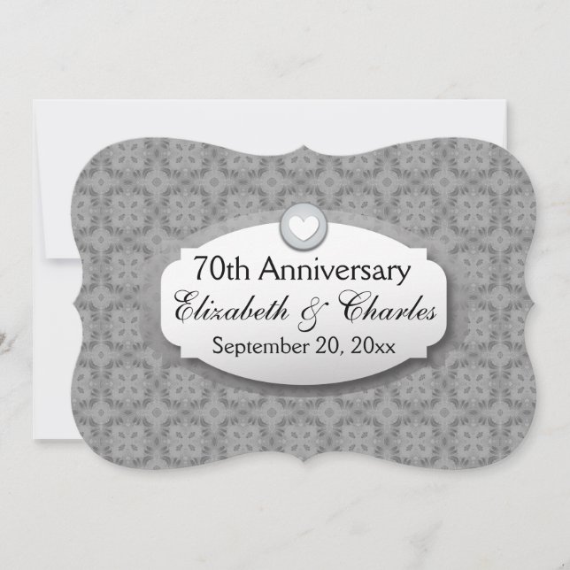 Invitation 70e anniversaire de mariage Anniversaire de mariag (Devant)