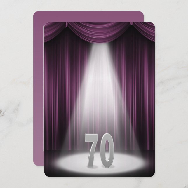 Invitation 70e anniversaire de mariage argenté (Devant / Derrière)