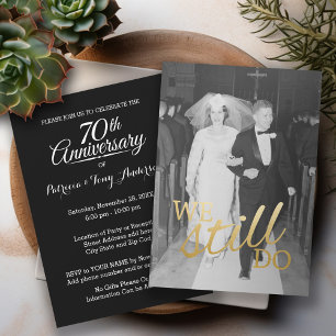 Invitation 70e anniversaire de mariage avec photo - Nous le f