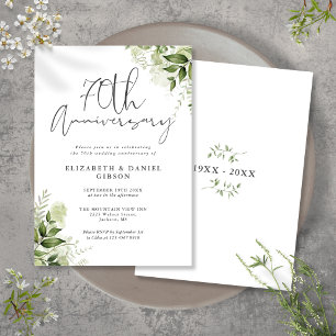Invitation 70e Anniversaire de Mariage Floral de Verdure