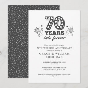 Invitation 70e anniversaire de mariage pour toujours