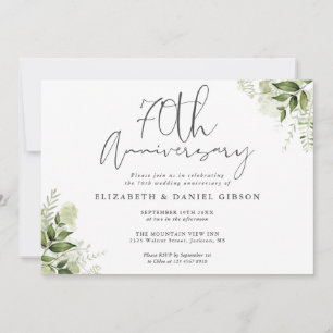 Invitation 70e anniversaire de mariage verdure flo