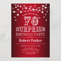 70e anniversaire de surprise - Noir Rouge Blanc