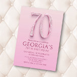 Invitation 70e anniversaire Diamants roses<br><div class="desc">Quand les diamants sont le BFF de votre fille, et le rose est son amour de vie, ce design d'anniversaire en diamant rose est le seul pour elle. Avec un élégant texte Art nouveau garni de diamants, ce design est joli, élégant et féminin, tout comme elle. Les couleurs rose rose...</div>