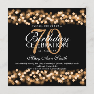 Invitation 70e anniversaire du Faux Gold Hollywood Glam