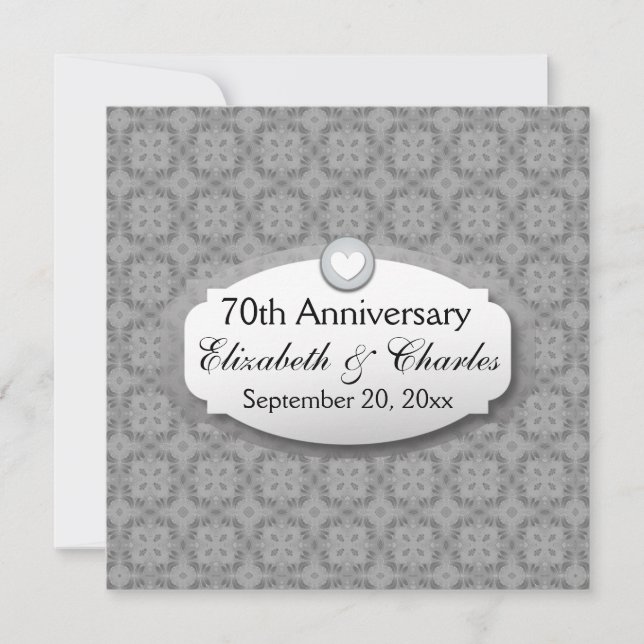 Invitation 70e anniversaire du Mariage Platinum Z03 (Devant)