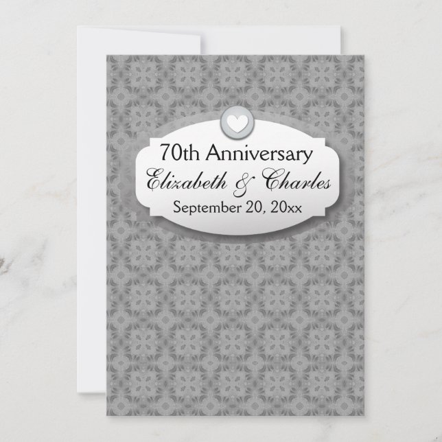 Invitation 70e anniversaire du Mariage Platinum Z03 (Devant)