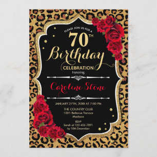 Invitation 70e anniversaire - Empreinte de léopard de Red Ros