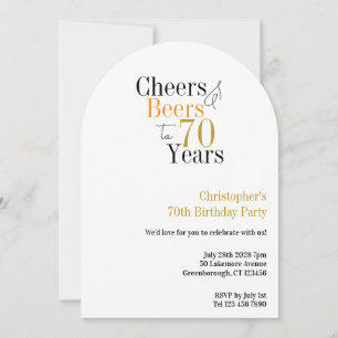 Invitation 70e Anniversaire Félicitations et Bières Minimal