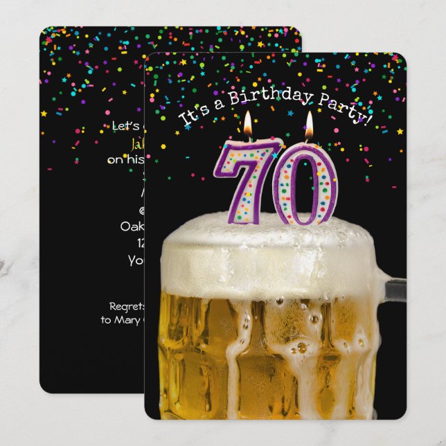 Invitation 70e anniversaire fête de la bière (Devant / Derrière)