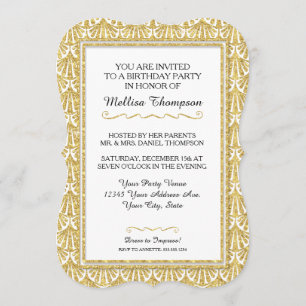 Invitation 70e anniversaire Glam Great Gatsby Style