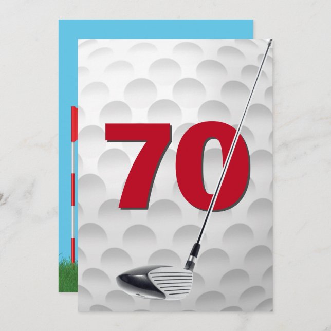 Invitation 70e anniversaire Golf Theme Party (Devant / Derrière)