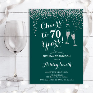 Invitation 70e Anniversaire - Joue À 70 Ans Silver Green