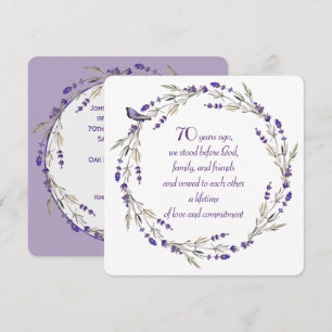 Invitation 70e anniversaire Lavender Wreath