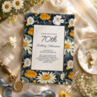Invitation 70e anniversaire Marguerites Bleu Nuit