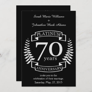 Invitation 70e ANNIVERSAIRE Mariage PLATINUM