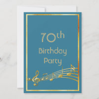 70e anniversaire musique note bleu turquoise vert